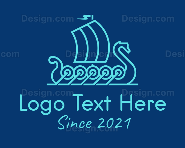 Outline Viking Boat Logo