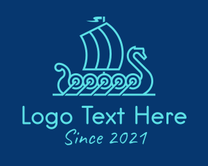 Outline Viking Boat  logo