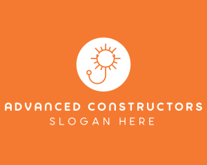 Orange Sunny Stethoscope logo design