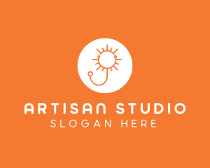 Orange Sunny Stethoscope logo design