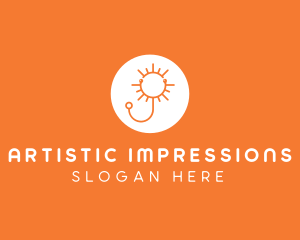 Orange Sunny Stethoscope logo design