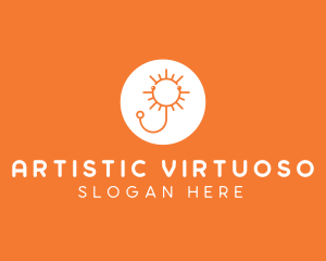 Orange Sunny Stethoscope logo design