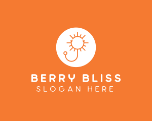 Orange Sunny Stethoscope logo design