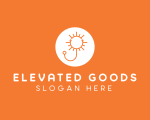 Orange Sunny Stethoscope logo design