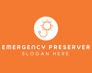 Orange Sunny Stethoscope logo design