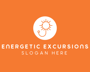 Orange Sunny Stethoscope logo design