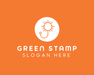 Orange Sunny Stethoscope logo design