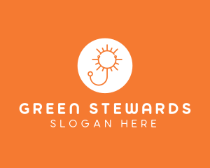 Orange Sunny Stethoscope logo design