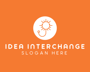 Orange Sunny Stethoscope logo design