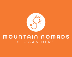 Orange Sunny Stethoscope logo design