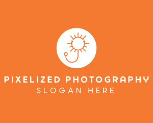 Orange Sunny Stethoscope logo design