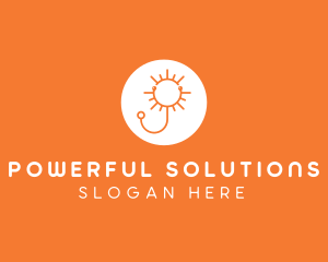 Orange Sunny Stethoscope logo design