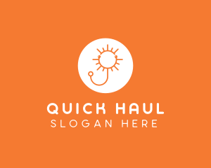 Orange Sunny Stethoscope logo design