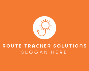 Orange Sunny Stethoscope logo design