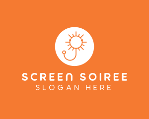 Orange Sunny Stethoscope logo design