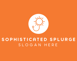 Orange Sunny Stethoscope logo design