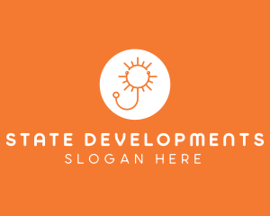 Orange Sunny Stethoscope logo design