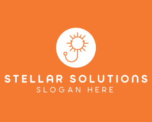 Orange Sunny Stethoscope logo design