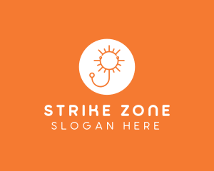 Orange Sunny Stethoscope logo design