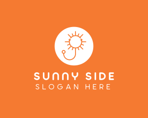 Orange Sunny Stethoscope logo design