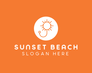 Orange Sunny Stethoscope logo design