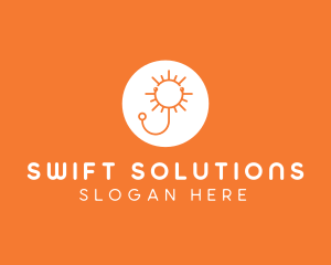 Orange Sunny Stethoscope logo design