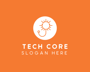 Orange Sunny Stethoscope logo design