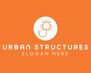 Orange Sunny Stethoscope logo design