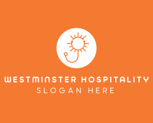 Orange Sunny Stethoscope logo design