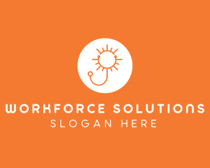 Orange Sunny Stethoscope logo design