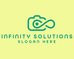 Camera Lens Infinity logo design