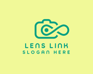 Camera Lens Infinity logo design