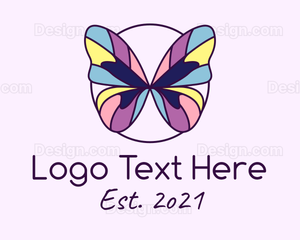 Multicolor Butterfly Mosaic Logo