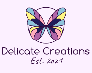 Multicolor Butterfly Mosaic logo design