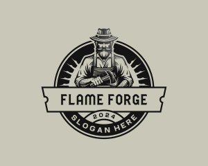 Blacksmith Forge Worker logo design