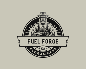 Blacksmith Forge Worker logo design