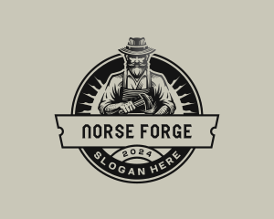 Blacksmith Forge Worker logo design