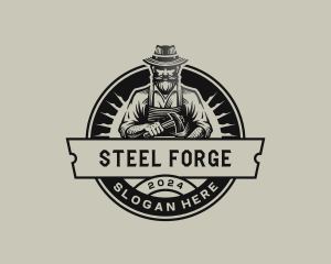 Blacksmith Forge Worker logo design