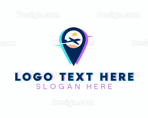 Airplane Travel Location Logo