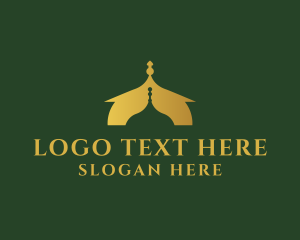 Gold Mosque Arabic logo