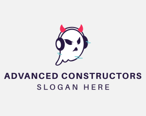 Headphone Ghost Gamer logo design