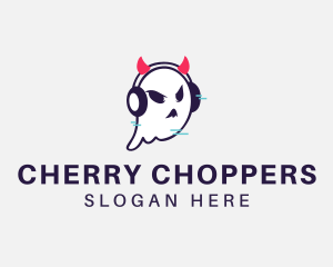 Headphone Ghost Gamer logo design