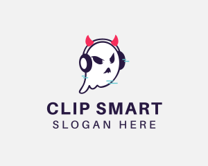 Headphone Ghost Gamer logo design