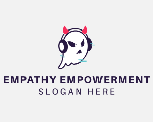 Headphone Ghost Gamer logo design