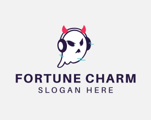 Headphone Ghost Gamer logo design