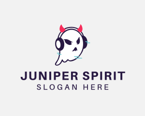 Headphone Ghost Gamer logo design