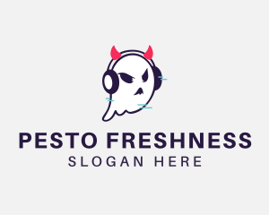 Headphone Ghost Gamer logo design