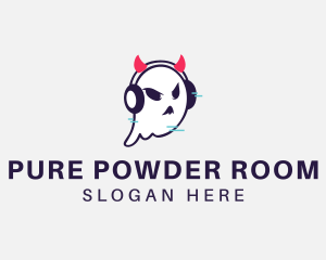 Headphone Ghost Gamer logo design