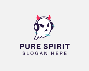 Headphone Ghost Gamer logo design