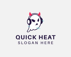 Headphone Ghost Gamer logo design